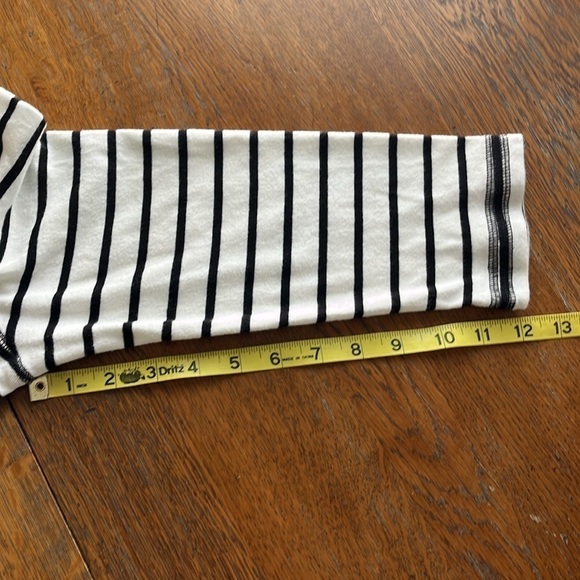 Eddie Bauer Split Neck Three-quarter Sleeves White Black Stripes T-shirt Size XL - Picture 10 of 14